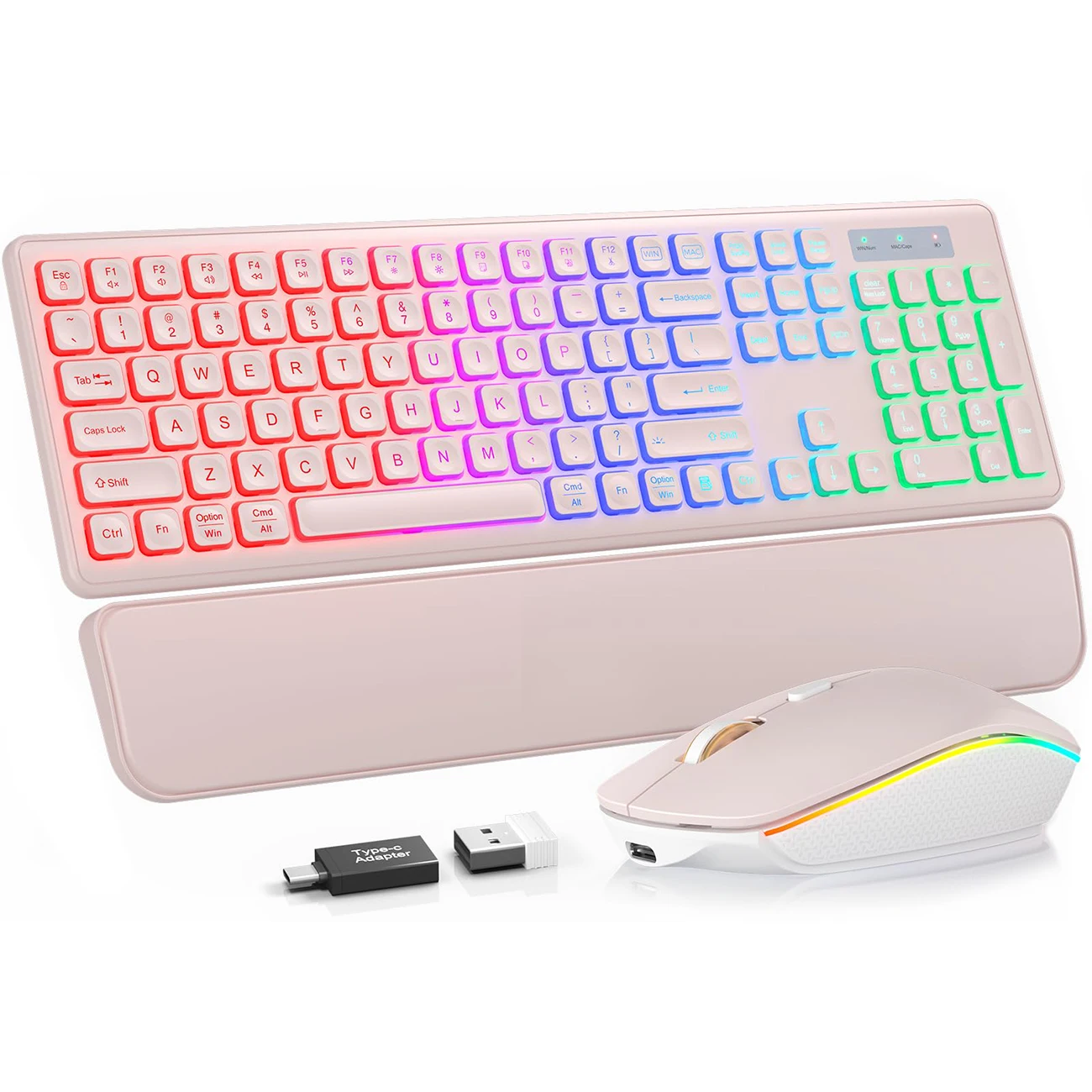 Ergonomic 2.4G Wireless Keyboard Mouse Set with Wrist Rest,Rechargeable 106Key Wireless Backlit Keyboard Set for Window7/8/10/XP
Ergonomic 2.4G Wireless Keyboard Mouse Set with Wrist Rest,Rechargeable 106Key Wireless Backlit Keyboard Set for Window7/8/10/XP