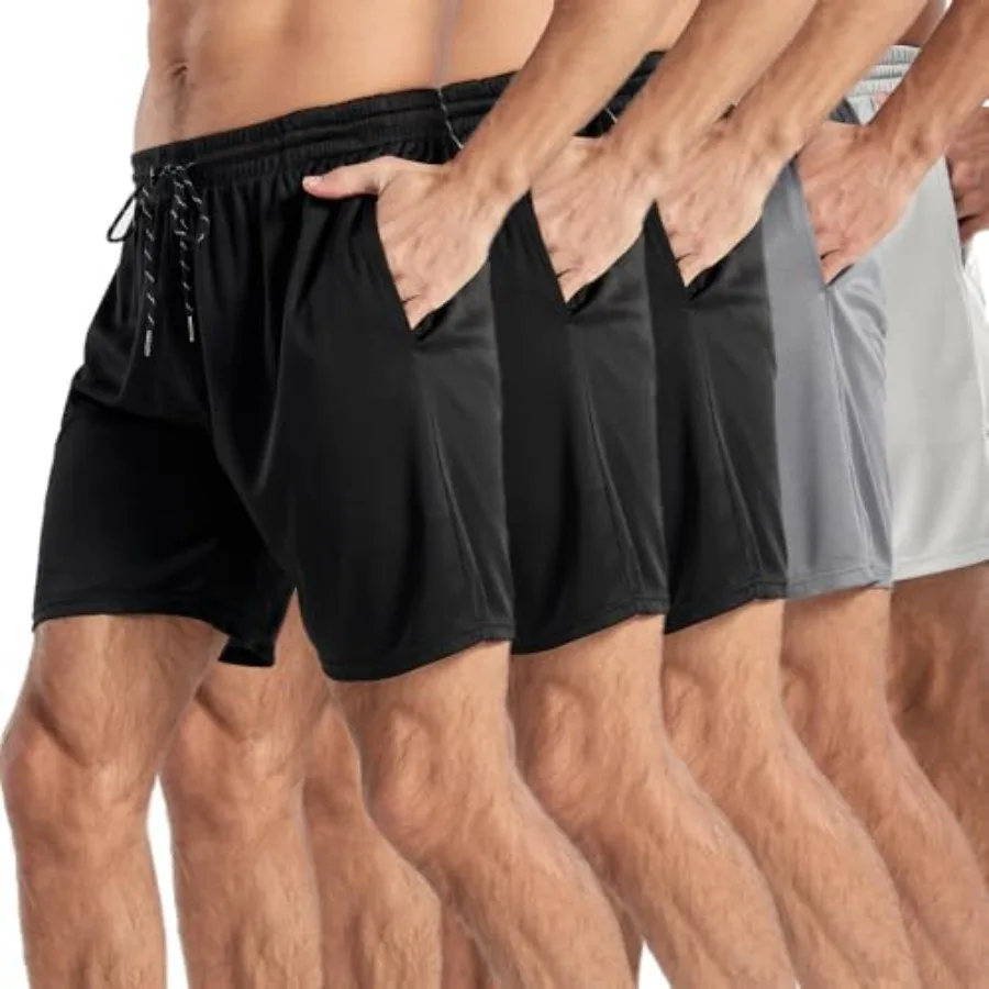 Men's 5" Inseam Mesh Workout Shorts 5-Pack Lightweight, Breathable Athletic Shorts for Gym, Sports and Daily Wear
Men's 5" Inseam Mesh Workout Shorts 5-Pack Lightweight, Breathable Athletic Shorts for Gym, Sports and Daily Wear