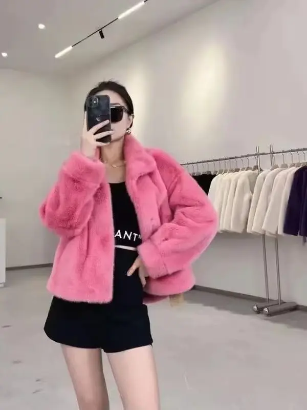 New Autumn Winter Stand Collar Solid Color Short Fur Cardigans Coat All-match Elegant Lady Long Sleeve Loose Faux Fur Jacket
New Autumn Winter Stand Collar Solid Color Short Fur Cardigans Coat All-match Elegant Lady Long Sleeve Loose Faux Fur Jacket