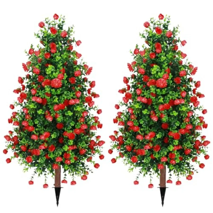 2 Packs 27.5" Artificial Rose Tree Fake Rose Shrub Bushes Trees with Spike Faux Topiary Plants Tree for Indoor Garden Yard Porc
2 Packs 27.5" Artificial Rose Tree Fake Rose Shrub Bushes Trees with Spike Faux Topiary Plants Tree for Indoor Garden Yard Porc