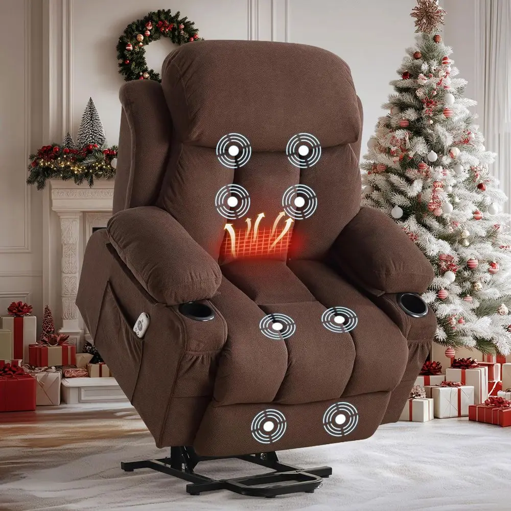 Power Lift Recliner Chair with Massage and Heat for Elderly, Electric Recliner Single Sofa with Two Cup Holders, Extended Footr
Power Lift Recliner Chair with Massage and Heat for Elderly, Electric Recliner Single Sofa with Two Cup Holders, Extended Footr