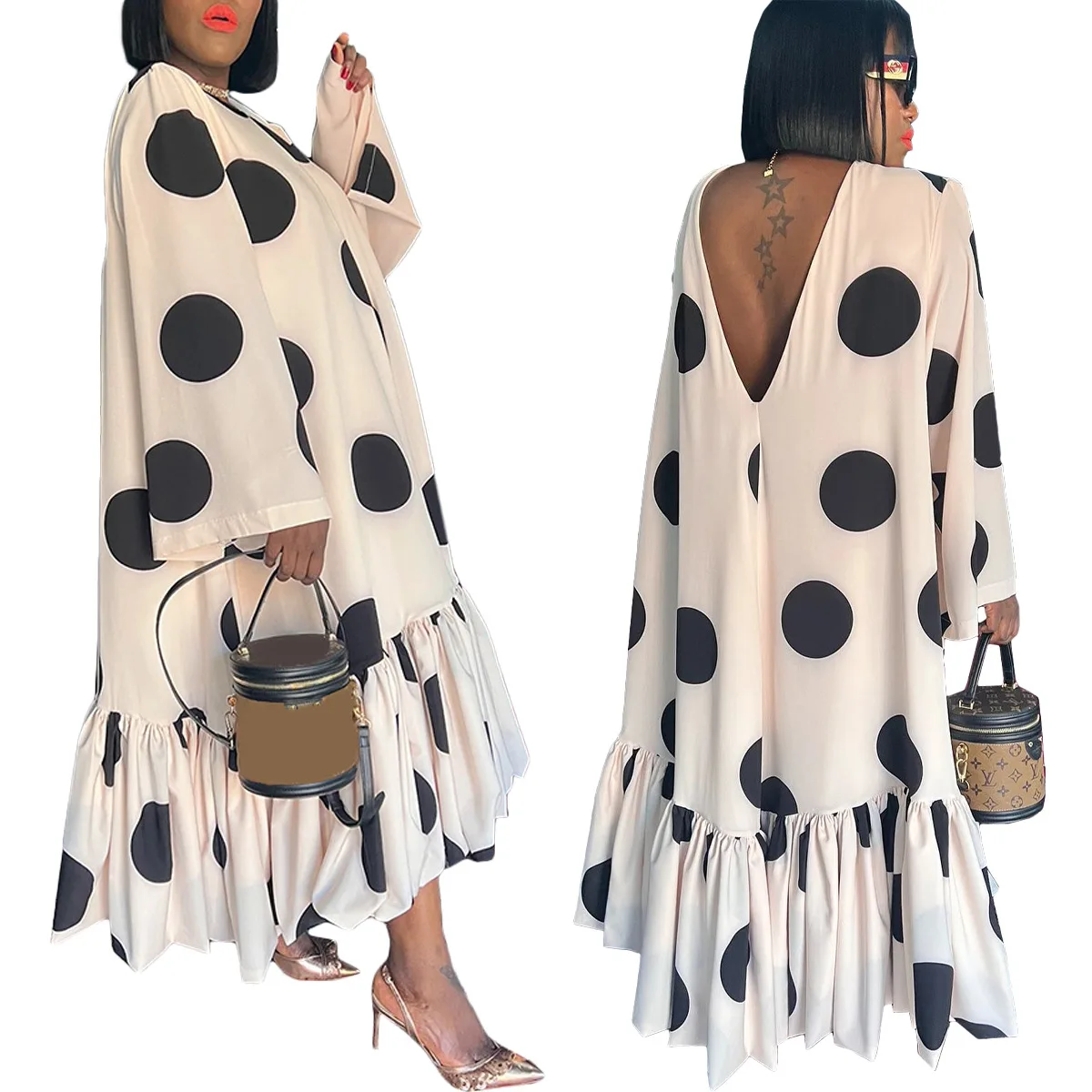 African Dresses for Women Summer Elegant African V-neck Long Sleeve Polyester Printing Long Dress Maxi Dress African Clothes
African Dresses for Women Summer Elegant African V-neck Long Sleeve Polyester Printing Long Dress Maxi Dress African Clothes
