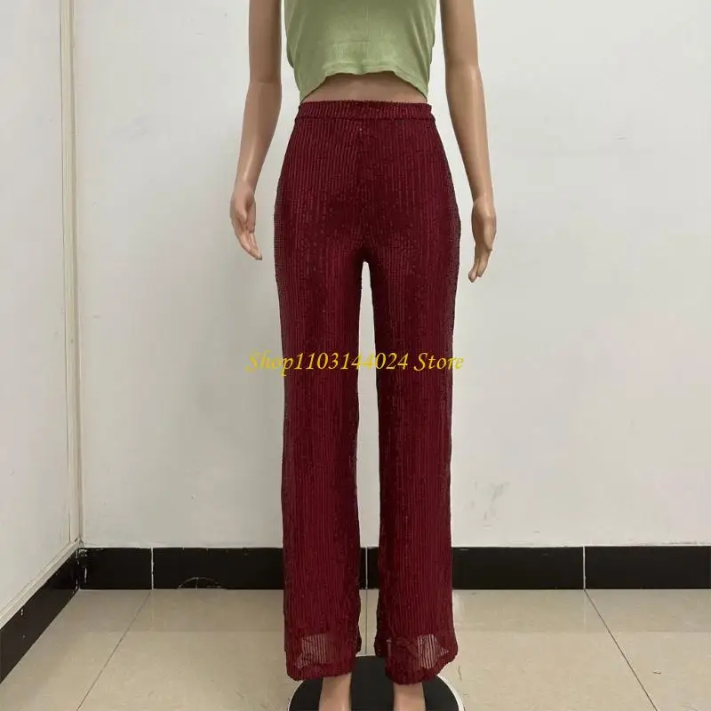 N5KE Women's Metallic Sequins Wide Leg Trousers Glittering High Waist Flared Night Out Pants for Clubbing and Music Festivals
N5KE Women's Metallic Sequins Wide Leg Trousers Glittering High Waist Flared Night Out Pants for Clubbing and Music Festivals