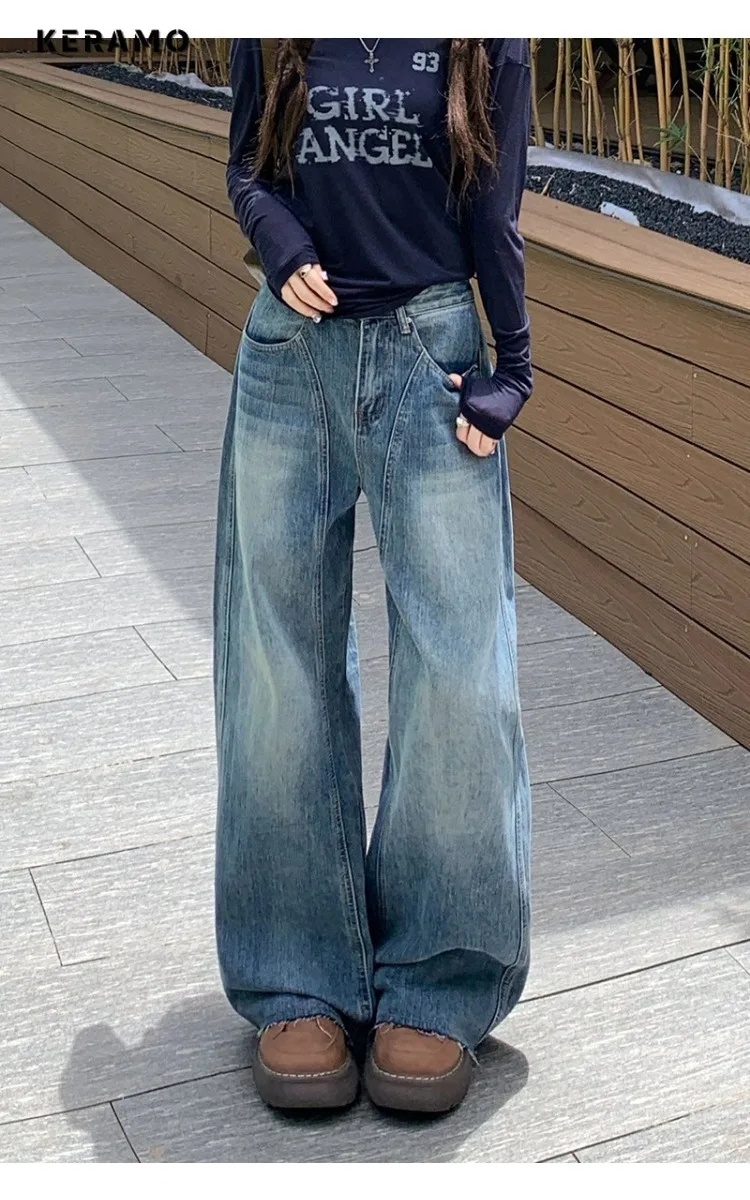 Casual Minimalist 2000s Blue Denim Trouser Street Retro Washed Vintage Pants Grunge High Waist Y2K Baggy Distressed Jeans
Casual Minimalist 2000s Blue Denim Trouser Street Retro Washed Vintage Pants Grunge High Waist Y2K Baggy Distressed Jeans