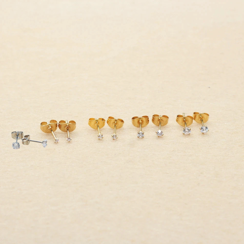 Sumper Mini 1.5MM 2MM 3MM Zircons Stud Earrings Gold-Plated With Stainless Steel For Men And Women
Sumper Mini 1.5MM 2MM 3MM Zircons Stud Earrings Gold-Plated With Stainless Steel For Men And Women