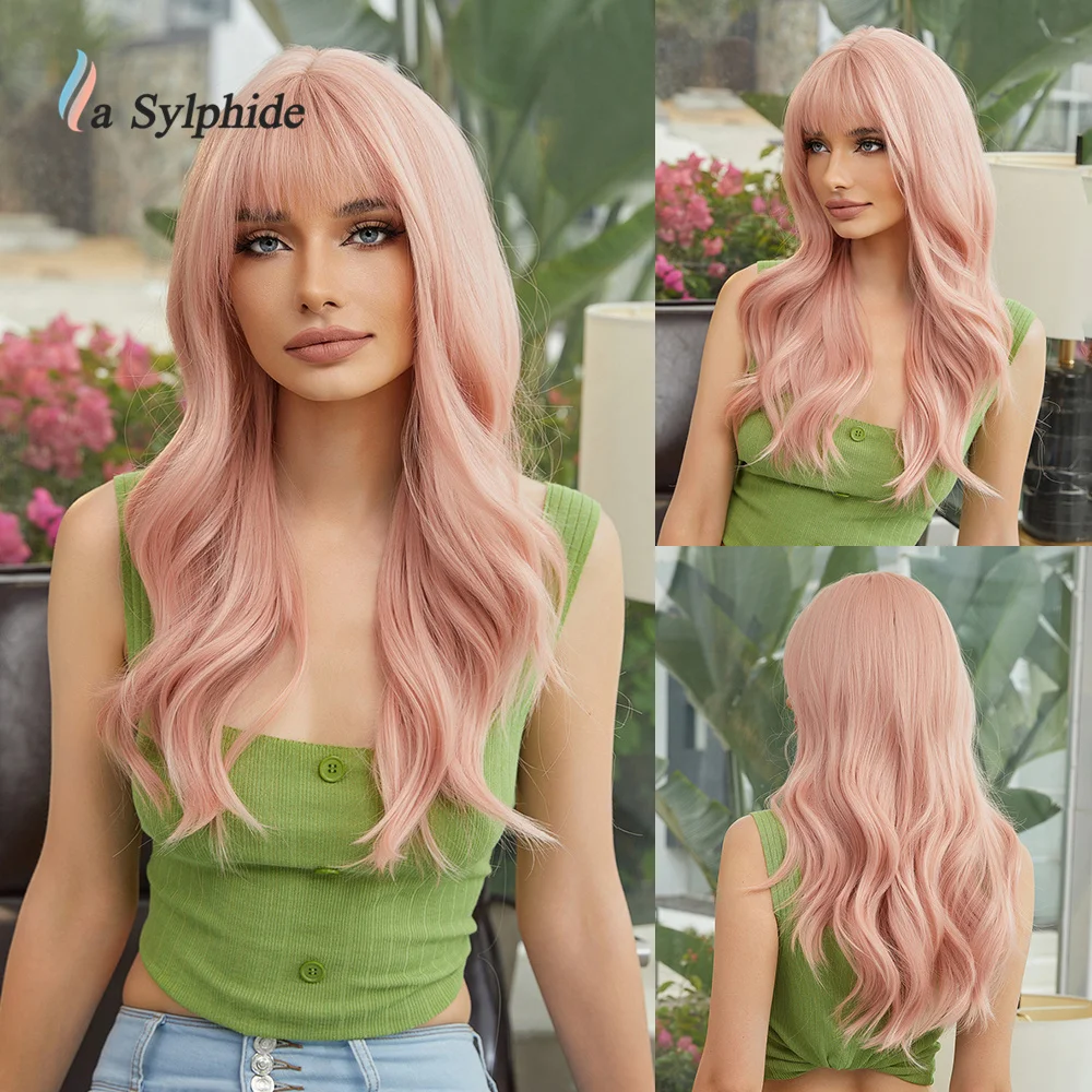 La Sylphide Long Wavy Pink Wig with Bangs High Quality Synthetic Wigs Party Cosplay Women Wig Heat Resistant Hair
La Sylphide Long Wavy Pink Wig with Bangs High Quality Synthetic Wigs Party Cosplay Women Wig Heat Resistant Hair