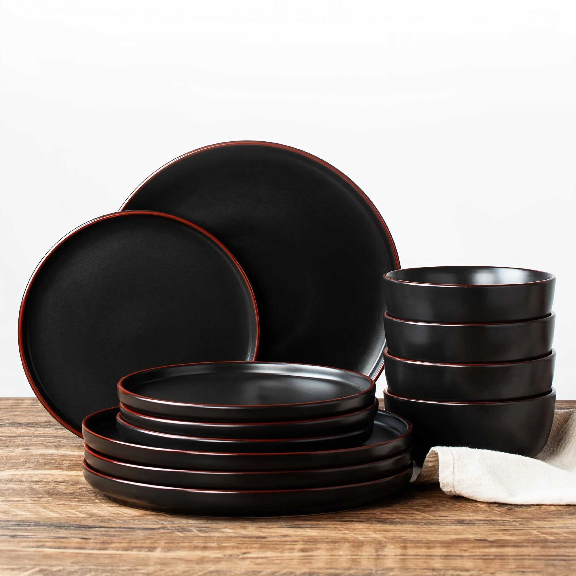 12 Pieces Stoneware Dinnerware Sets, Stoneware Dishes Set, Microwave And Dishwasher Safe, Sturdy And Reliable, Matte Black
12 Pieces Stoneware Dinnerware Sets, Stoneware Dishes Set, Microwave And Dishwasher Safe, Sturdy And Reliable, Matte Black