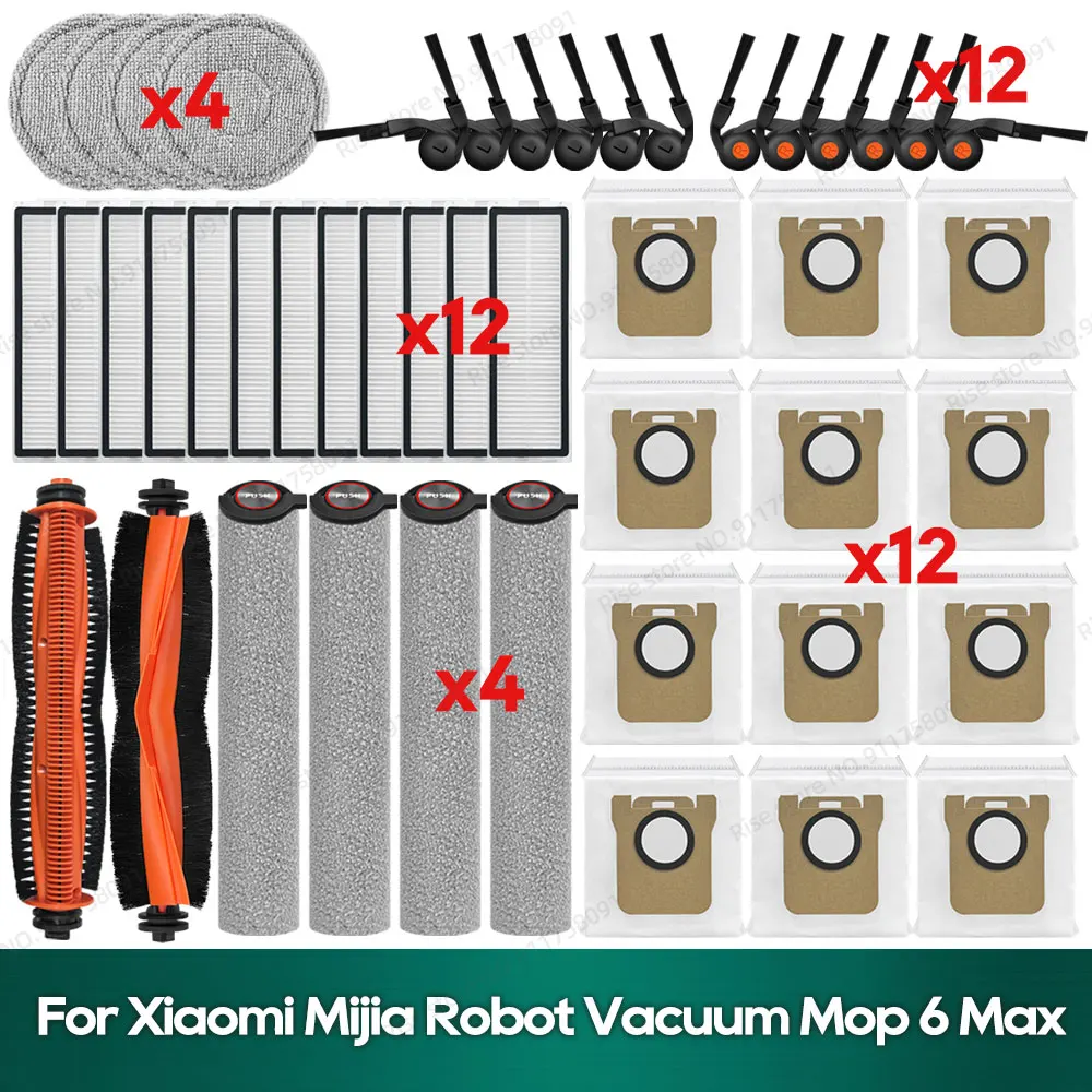 Compatible for Xiaomi Mijia Robot Vacuum Mop 6 Max Accessories Main Brush Filter Dust Bag Roller Mop Replacment Parts Kit
Compatible for Xiaomi Mijia Robot Vacuum Mop 6 Max Accessories Main Brush Filter Dust Bag Roller Mop Replacment Parts Kit
