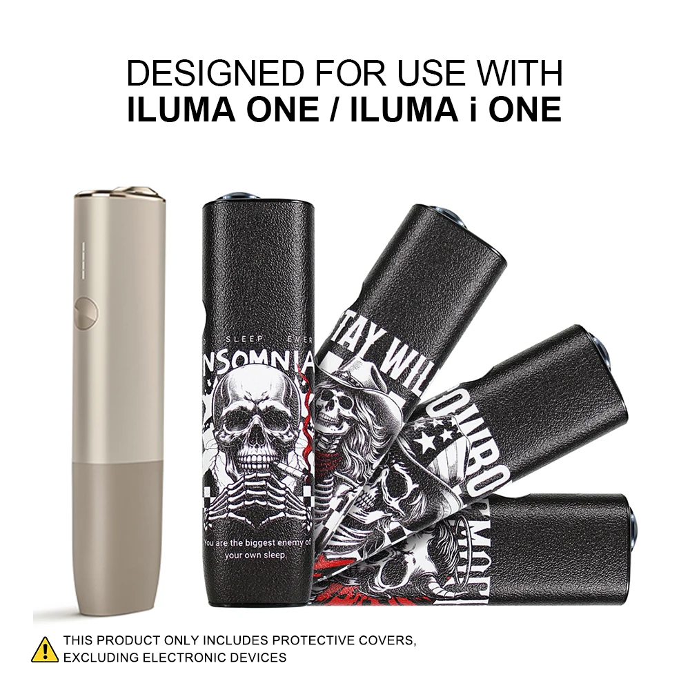 PU leather protective case is suitable for ILUMA ONE and features a skull pattern to protect the electronic cigarette accessory.
PU leather protective case is suitable for ILUMA ONE and features a skull pattern to protect the electronic cigarette accessory.