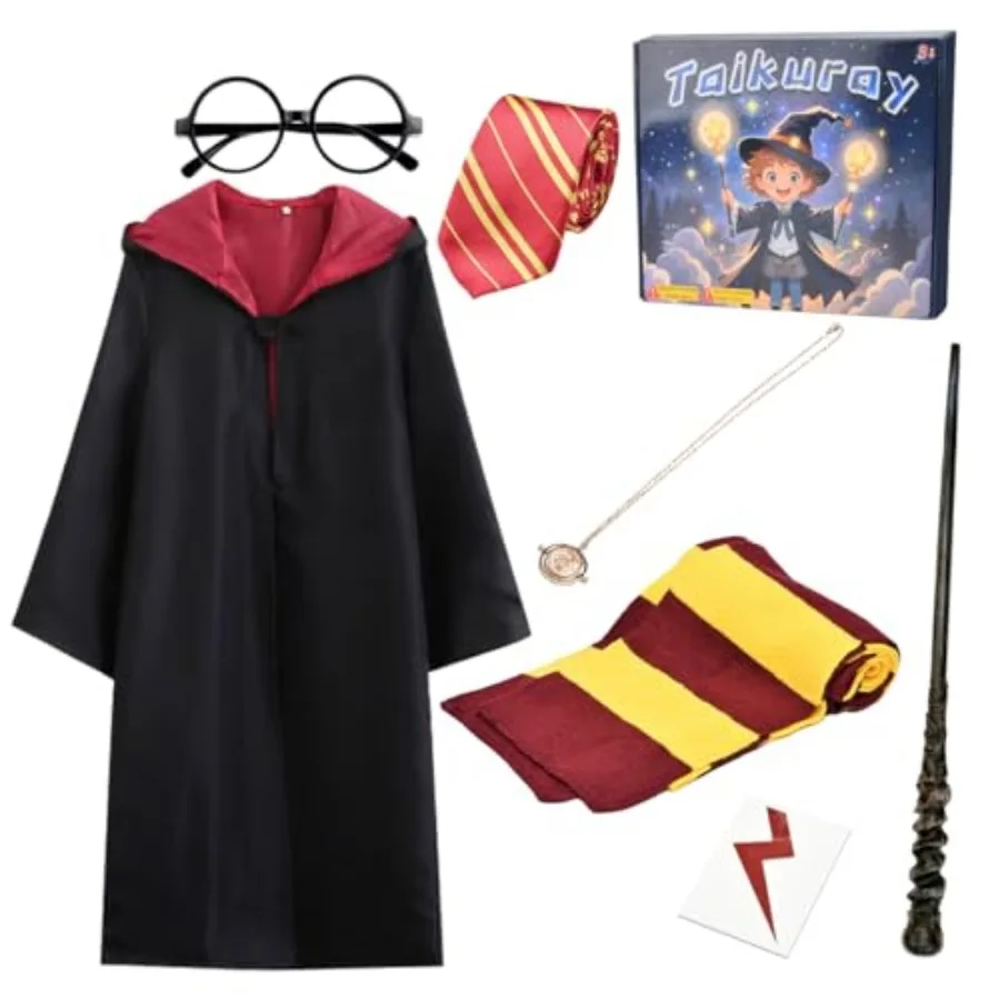 Wizard Cosplay Costume Accessories Gifts Magic Robe Magic Wand Eyeglass Frame Knit Scarf Tie Necklace Set
Wizard Cosplay Costume Accessories Gifts Magic Robe Magic Wand Eyeglass Frame Knit Scarf Tie Necklace Set