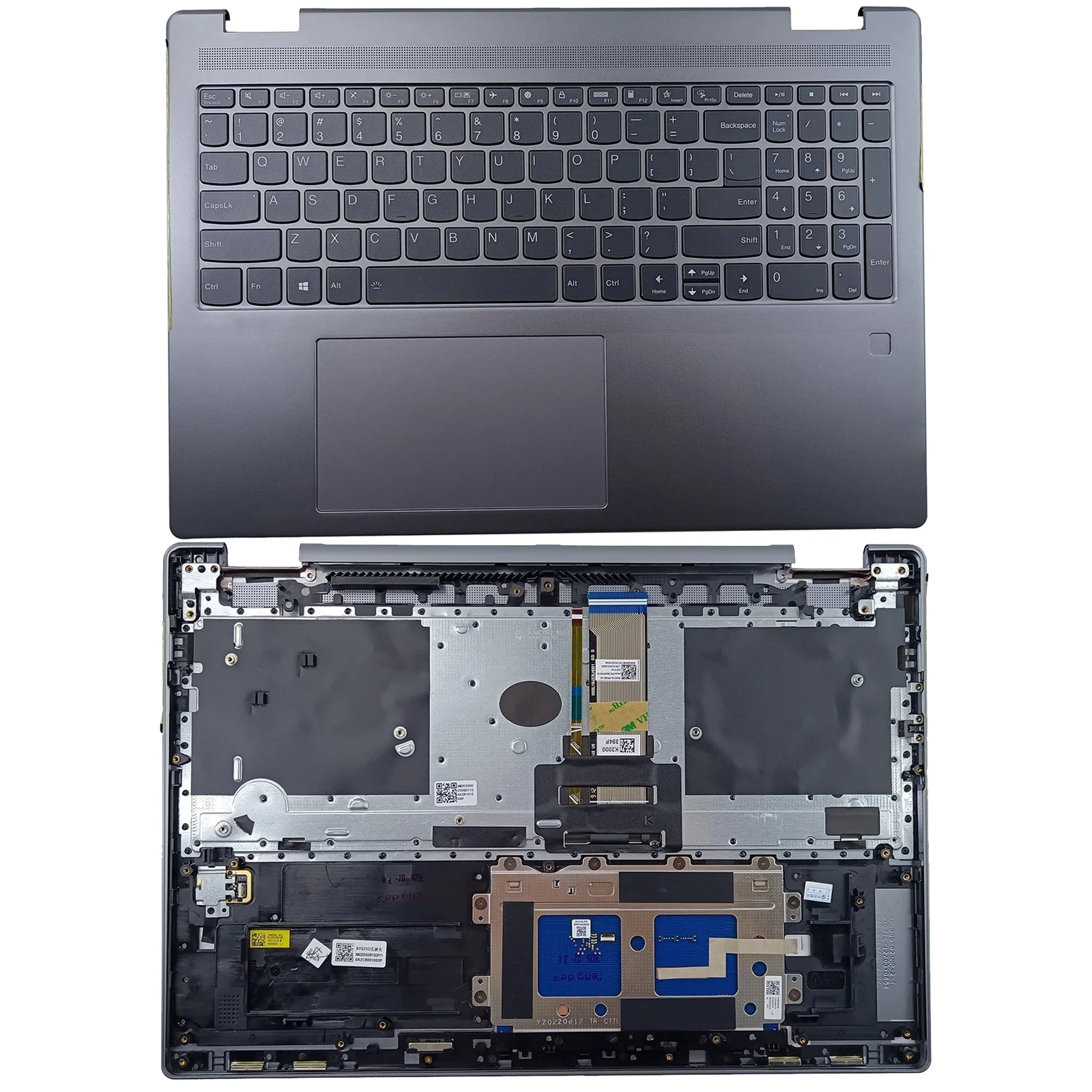5CB1J01825 For Lenovo Yoga 7 16IAP7 Laptop Top Case Upper Palmrest Case C Cover w/ Backlit Keyboard Touchpad Grey
5CB1J01825 For Lenovo Yoga 7 16IAP7 Laptop Top Case Upper Palmrest Case C Cover w/ Backlit Keyboard Touchpad Grey
