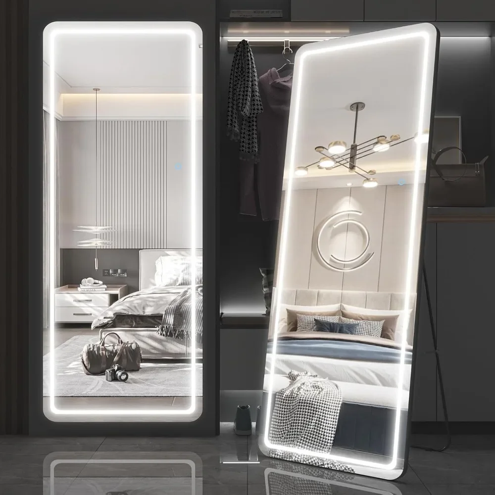 63"x22" Full Length Floor Mirrors LED Whole Body Mirror, Wall Mounted Hanging Mirror with Lights, Makeup Vanity Mirrors
63"x22" Full Length Floor Mirrors LED Whole Body Mirror, Wall Mounted Hanging Mirror with Lights, Makeup Vanity Mirrors