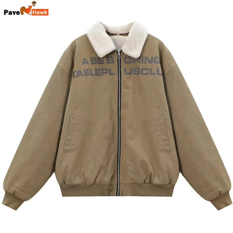 Winter Tooling Cotton Jackets Mens American Retro Lamb Wool Lapel Warm Parkas Letter Print Fashion Male Coats Thicken Streetwear
Winter Tooling Cotton Jackets Mens American Retro Lamb Wool Lapel Warm Parkas Letter Print Fashion Male Coats Thicken Streetwear
