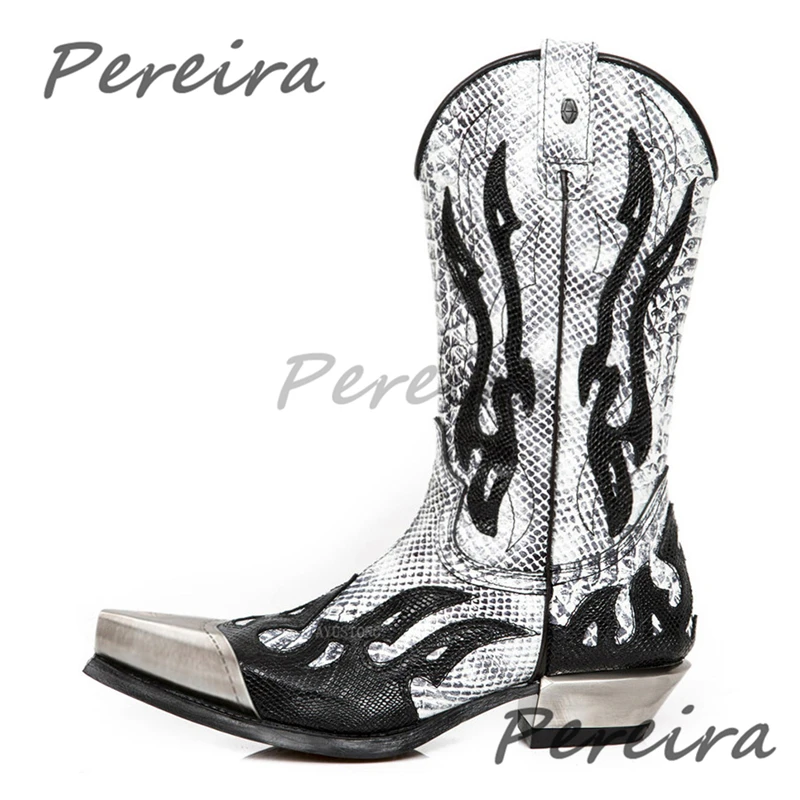 Black White Mixed Colors Embroidery Chelsea Boots for Men Street Style Metal Toe Thick Heel Knight Boots Trendy Couple Shoes
Black White Mixed Colors Embroidery Chelsea Boots for Men Street Style Metal Toe Thick Heel Knight Boots Trendy Couple Shoes
