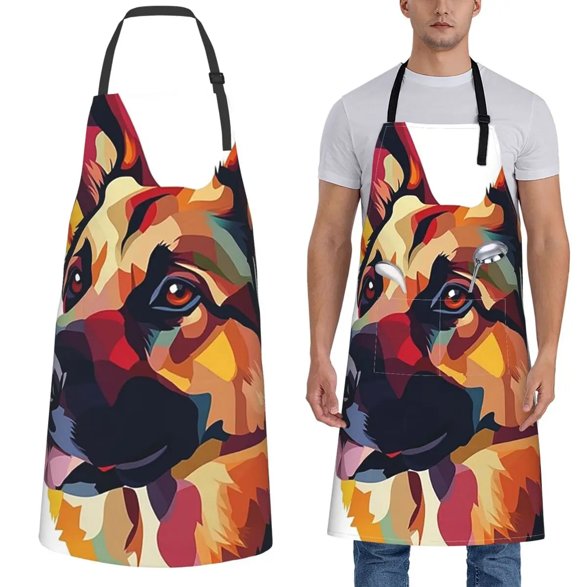 German Shepherd Dog Portrait Apron Chef Cooking Baking Tablier Waterproof Bib Kitchen Cleaning Pinafore for Women Men Painting
German Shepherd Dog Portrait Apron Chef Cooking Baking Tablier Waterproof Bib Kitchen Cleaning Pinafore for Women Men Painting