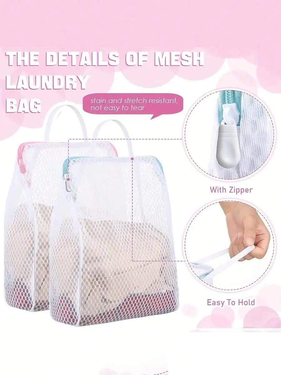 Mesh Laundry Bag With Zipper For Delicates Underwear Socks Travel Washing Machine Organizer
Mesh Laundry Bag With Zipper For Delicates Underwear Socks Travel Washing Machine Organizer