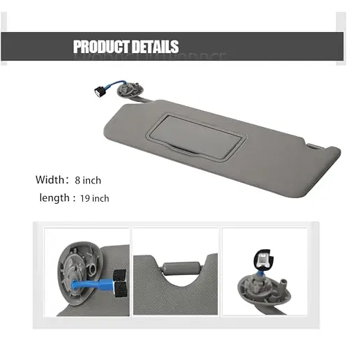 Gray Driver Side Sun Visor For 2017–2021 Vehicles, Replacement Part 83280-TG7-A12ZB, 8x19
Gray Driver Side Sun Visor For 2017–2021 Vehicles, Replacement Part 83280-TG7-A12ZB, 8x19
