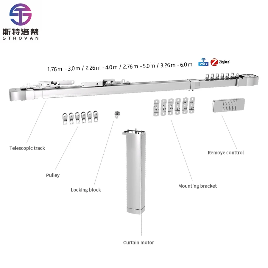 STLF Smart Home Motorized Curtain System Intelligence Automatic Telescopic Track Rail Electric Curtain Track With Curtain Motor
STLF Smart Home Motorized Curtain System Intelligence Automatic Telescopic Track Rail Electric Curtain Track With Curtain Motor