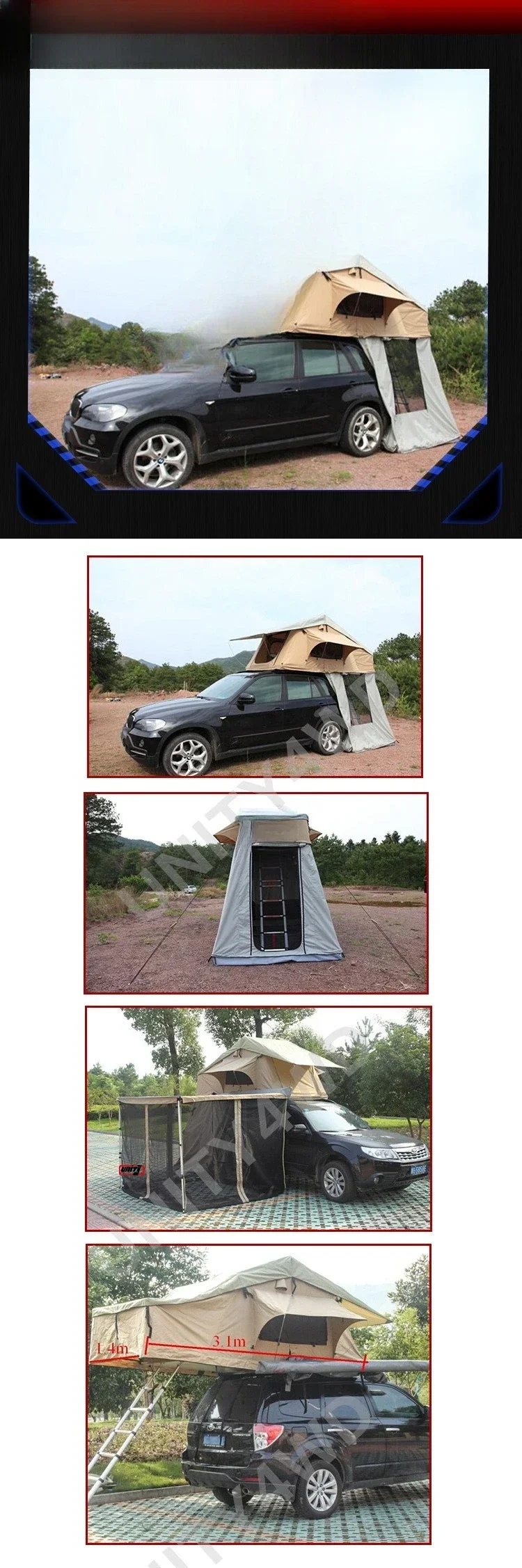 Suitable For Tourist Roof Tent With Khaki Changing Room Tent With Back Canopy Camping
Suitable For Tourist Roof Tent With Khaki Changing Room Tent With Back Canopy Camping