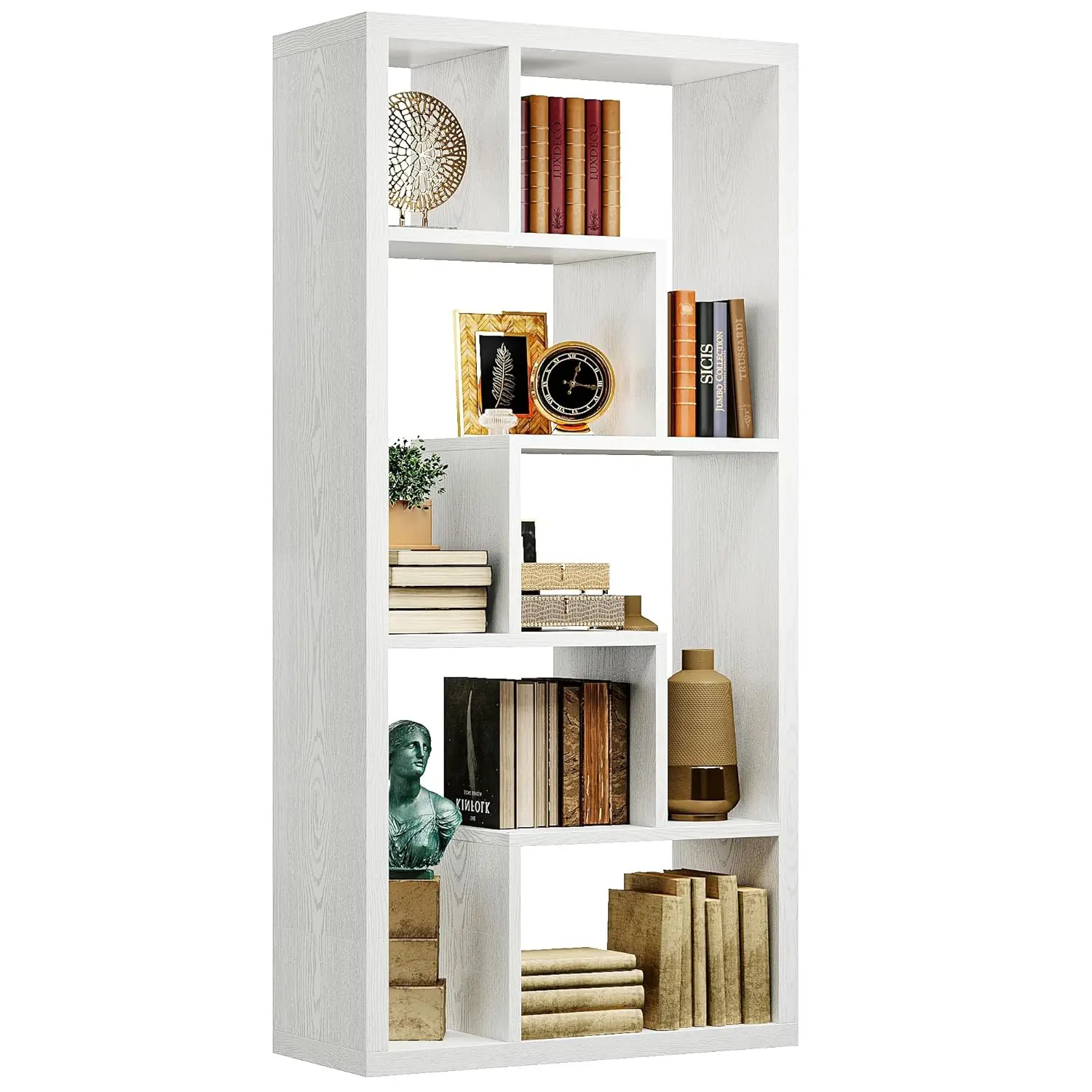 Geometric Bookcase 6-Shelf Industrial Bookshelf White Etagere Bookcase Tall Storage Display Bookshelf with Thicken, Custom
Geometric Bookcase 6-Shelf Industrial Bookshelf White Etagere Bookcase Tall Storage Display Bookshelf with Thicken, Custom