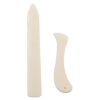 천연 뼈 폴더 다기능 DIY 가죽 공예 도구 재봉 액세서리, 접이식 주름살 가장자리, 2 개