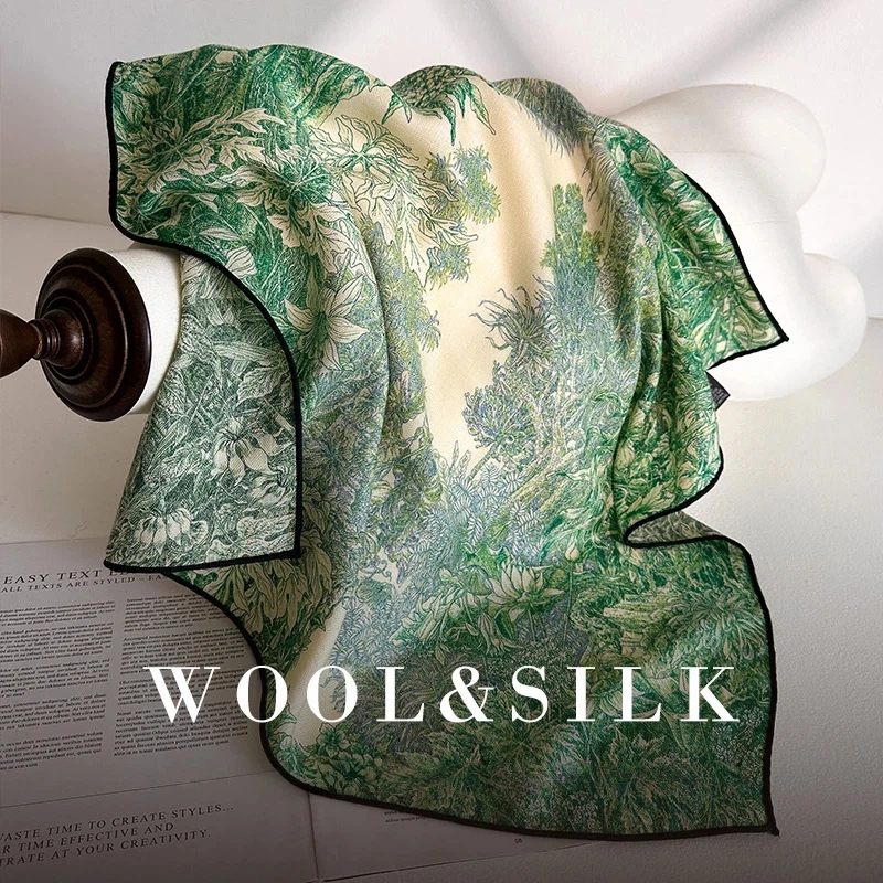 70% Wool 30% Silk Square Scarf Luxury Brand Neck Scarves for Women Autumn Bohemian Wool Silk Green Leaves Print Scarf
70% Wool 30% Silk Square Scarf Luxury Brand Neck Scarves for Women Autumn Bohemian Wool Silk Green Leaves Print Scarf