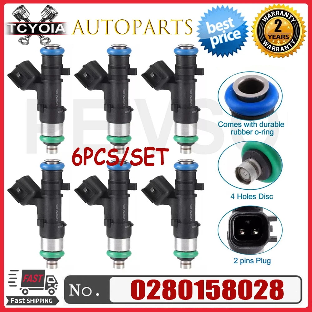 6pcs/lot Fuel Injector 0280158028 for Chrysler 300 Pacifica Sebring Town Country For Dodge Charger Journey 04591986AA
6pcs/lot Fuel Injector 0280158028 for Chrysler 300 Pacifica Sebring Town Country For Dodge Charger Journey 04591986AA