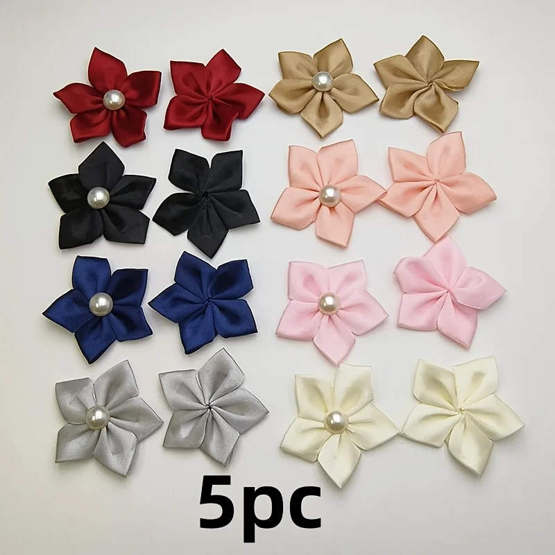 5Pcs Satin Flower Hair Clips with Imitation Pearls for Girls Kids Sweet Hair Barrettes Hair Accessories
5Pcs Satin Flower Hair Clips with Imitation Pearls for Girls Kids Sweet Hair Barrettes Hair Accessories