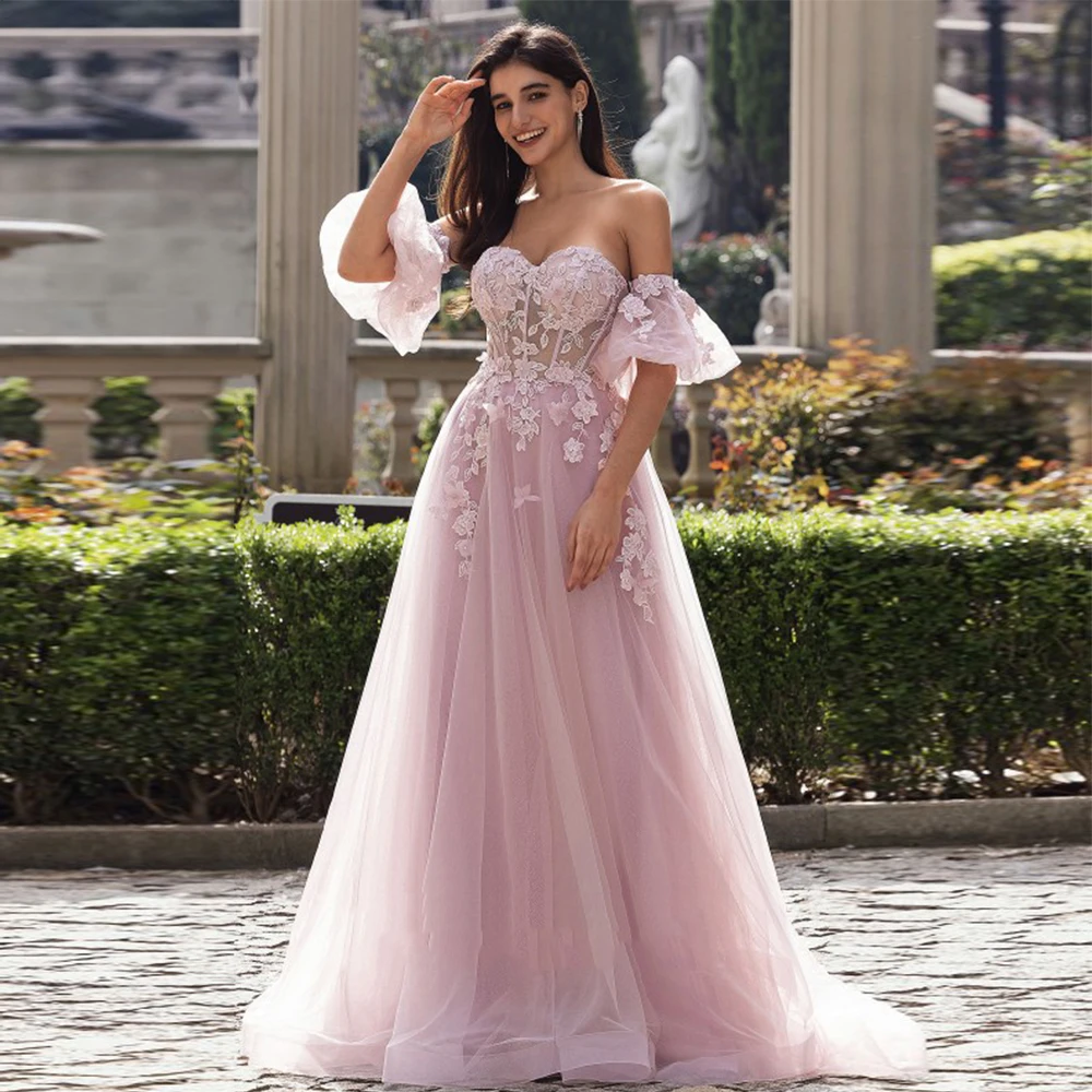 Pink Strapless Evening Dresses for Girls 2025 Customized Off Shoulder Prom Gowns with Lace New Soft Tulle Robe De Soirée Summer
Pink Strapless Evening Dresses for Girls 2025 Customized Off Shoulder Prom Gowns with Lace New Soft Tulle Robe De Soirée Summer
