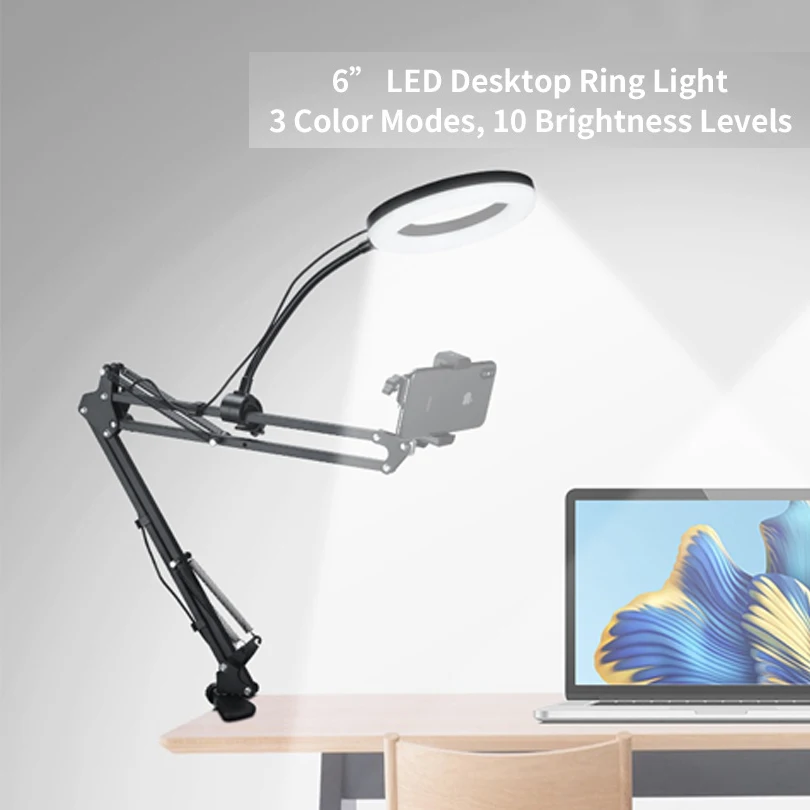 Overhead Phone Mount With 16cm Ring Light,Flexible Boom Arm Stand for Camera Compatible For Video Recording/YouTube/Tiktok/Live
Overhead Phone Mount With 16cm Ring Light,Flexible Boom Arm Stand for Camera Compatible For Video Recording/YouTube/Tiktok/Live