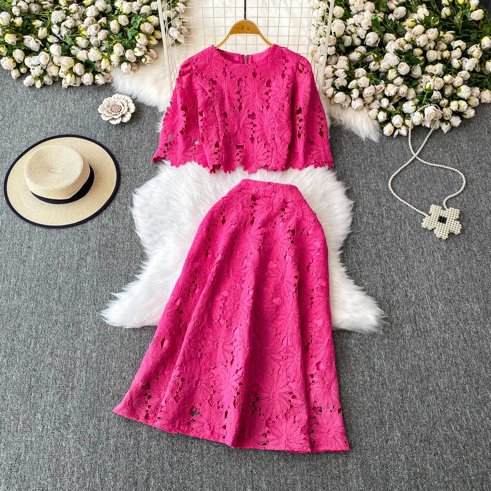 Elegant O-Neck slim A-line floral Chic Party lace sweet High Waist Basic Women fairycore women clothing Two Piece Set
Elegant O-Neck slim A-line floral Chic Party lace sweet High Waist Basic Women fairycore women clothing Two Piece Set