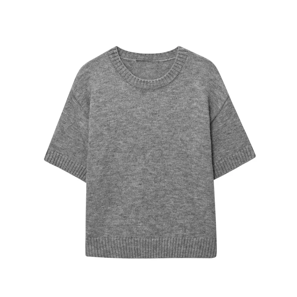 Taop&Za Women's Round Neck Short Sleeve Knitted Sweater Summer New Style Versatile Solid Color Slimming Sweater
Taop&Za Women's Round Neck Short Sleeve Knitted Sweater Summer New Style Versatile Solid Color Slimming Sweater