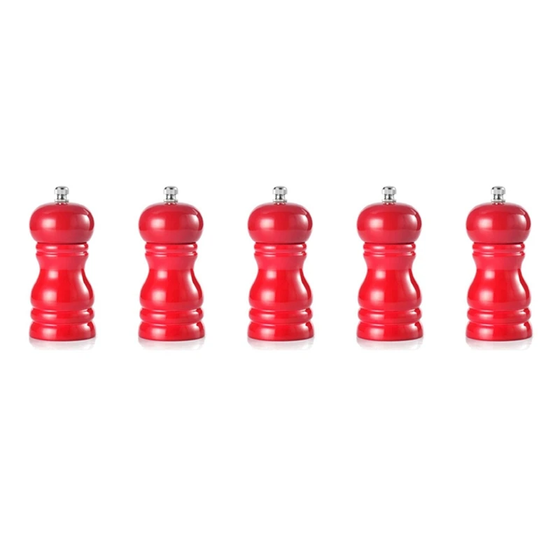 5X Wood Salt And Pepper Grinder Set Manual Pepper Salt Mill Shaker, Solid Wood With Adjustable Coarseness Red
5X Wood Salt And Pepper Grinder Set Manual Pepper Salt Mill Shaker, Solid Wood With Adjustable Coarseness Red