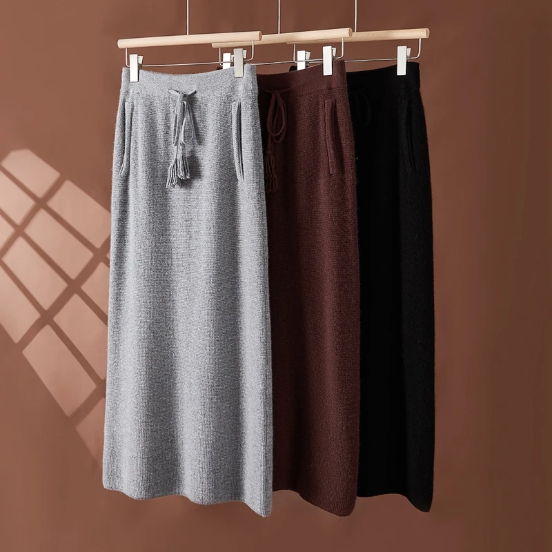 Women's 100% Cashmere Elastic Waist Mid-Length Midi Skirt Autumn Winter Casual Versatile Knitwear Bottoms Casual Fashion Skirt
Women's 100% Cashmere Elastic Waist Mid-Length Midi Skirt Autumn Winter Casual Versatile Knitwear Bottoms Casual Fashion Skirt