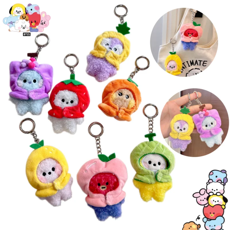 Shooky, Chimmy, Tata, Koya BT21 Cartoon Characters Cute Fruit Headgear Plush Dolls Kawaii Figurine Model Keychain Accessories
Shooky, Chimmy, Tata, Koya BT21 Cartoon Characters Cute Fruit Headgear Plush Dolls Kawaii Figurine Model Keychain Accessories