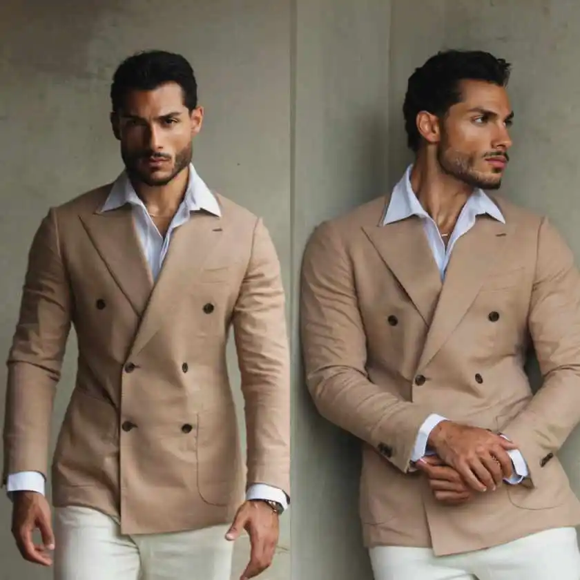 Casual Men's Suits 2 Piece Blazer Pants Peaked Lapel Double Breasted Breathable Formal Occasion Office Commuting Customized
Casual Men's Suits 2 Piece Blazer Pants Peaked Lapel Double Breasted Breathable Formal Occasion Office Commuting Customized