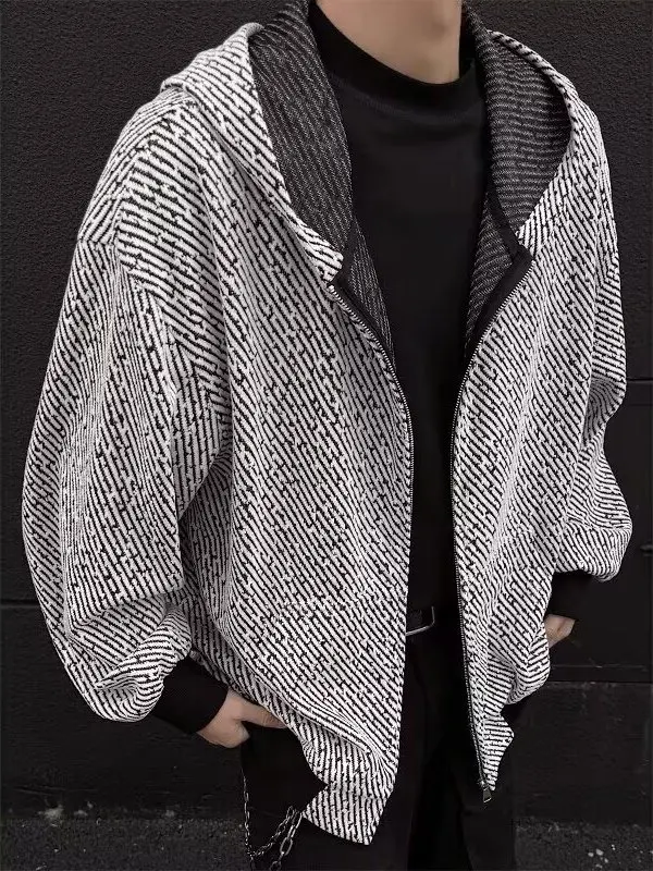 Retro Lazy Sle Hoodie ex Stripe Open Cardigan Jaet Casual Loose Fit Polyester Long Sve Zipper Closure Streetwear
Retro Lazy Sle Hoodie ex Stripe Open Cardigan Jaet Casual Loose Fit Polyester Long Sve Zipper Closure Streetwear