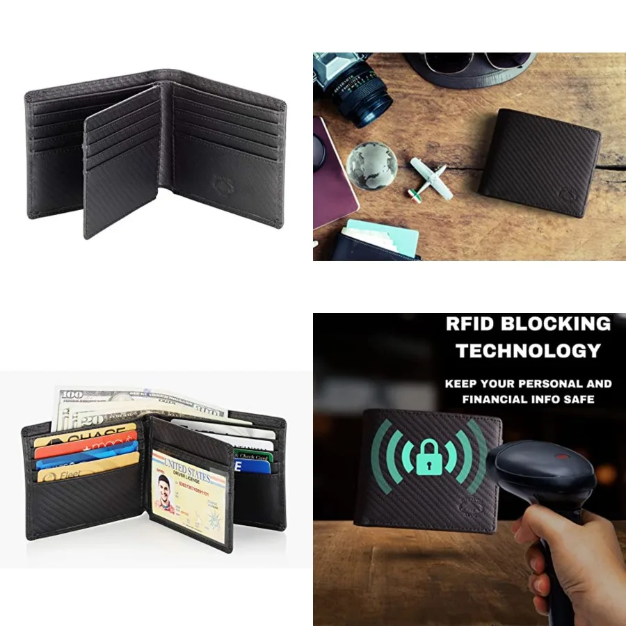 Leather Bifold Wallet for Men With ID Window and RFID Blocking
Leather Bifold Wallet for Men With ID Window and RFID Blocking
