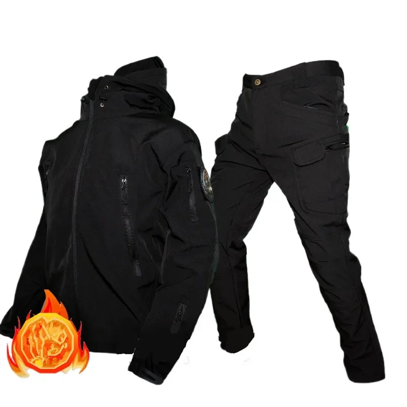 5XL 6XL Autumn Waterproof Tactical Jackets 2 Pieces Set Outdoor Soft Shell Hiking Hunting Jacket Fleece Cargo Pant Tracksuits
5XL 6XL Autumn Waterproof Tactical Jackets 2 Pieces Set Outdoor Soft Shell Hiking Hunting Jacket Fleece Cargo Pant Tracksuits