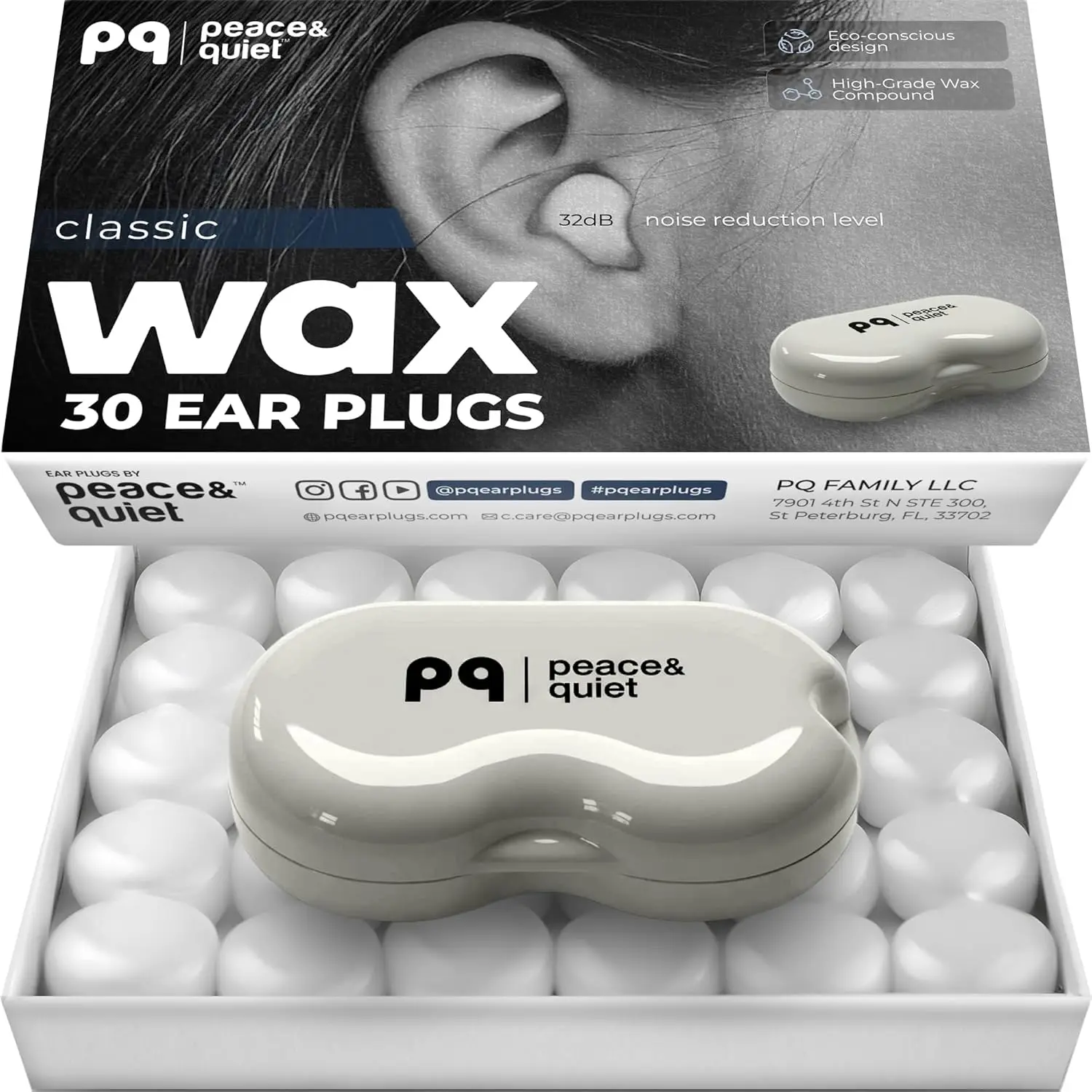 Moldable Silicone Wax Ear Plugs for Sleeping, Swimming, Noise Cancelling (30 Pairs, 32 dB)
Moldable Silicone Wax Ear Plugs for Sleeping, Swimming, Noise Cancelling (30 Pairs, 32 dB)
