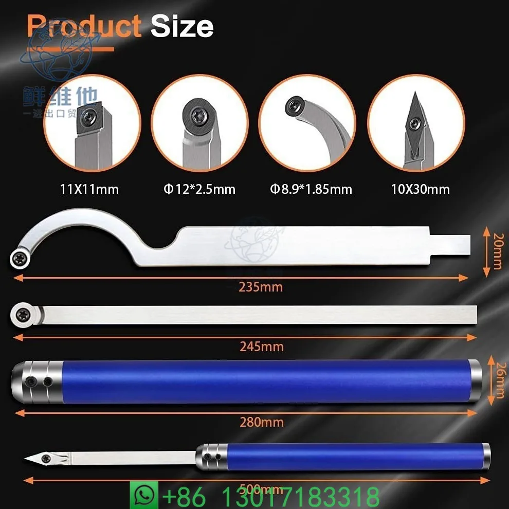 8Pcs Wood Turning Tools Set Replaceable Carbide Cutter Lathe Chisels Woodworking Carving Tool Kit with 8mm Sha
8Pcs Wood Turning Tools Set Replaceable Carbide Cutter Lathe Chisels Woodworking Carving Tool Kit with 8mm Sha