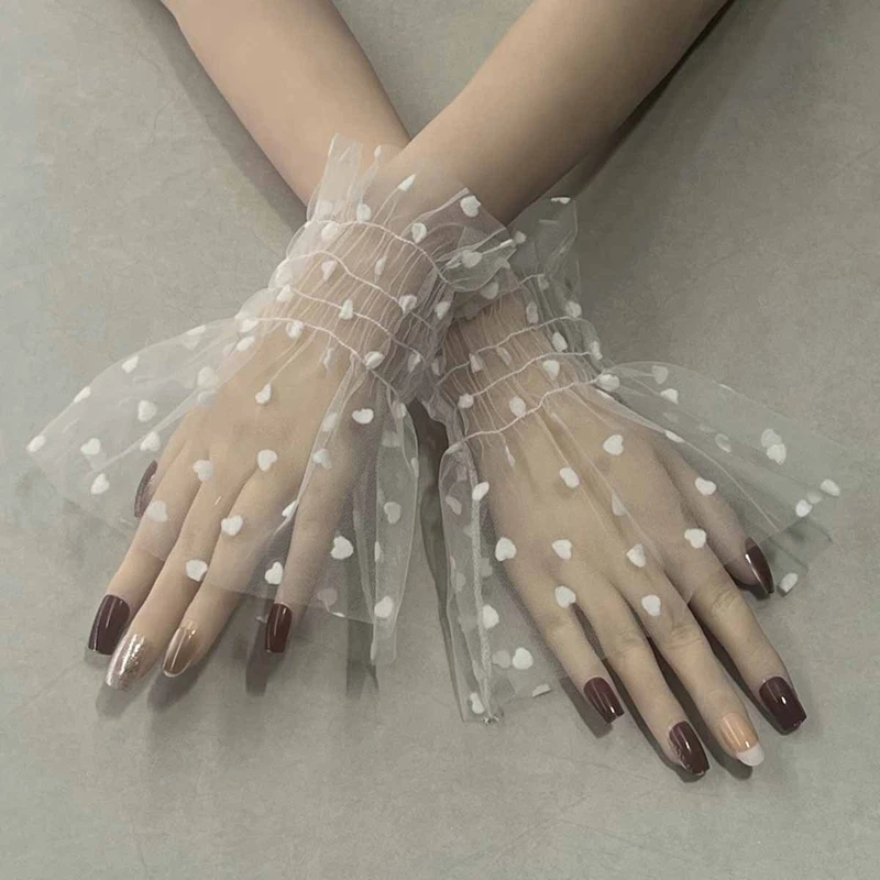 Elegant Thin Lace Fake Flare Sleeve Detachable Tulle Elastic Sweater Mesh Cuffs Wristband Clothing Decorative
Elegant Thin Lace Fake Flare Sleeve Detachable Tulle Elastic Sweater Mesh Cuffs Wristband Clothing Decorative