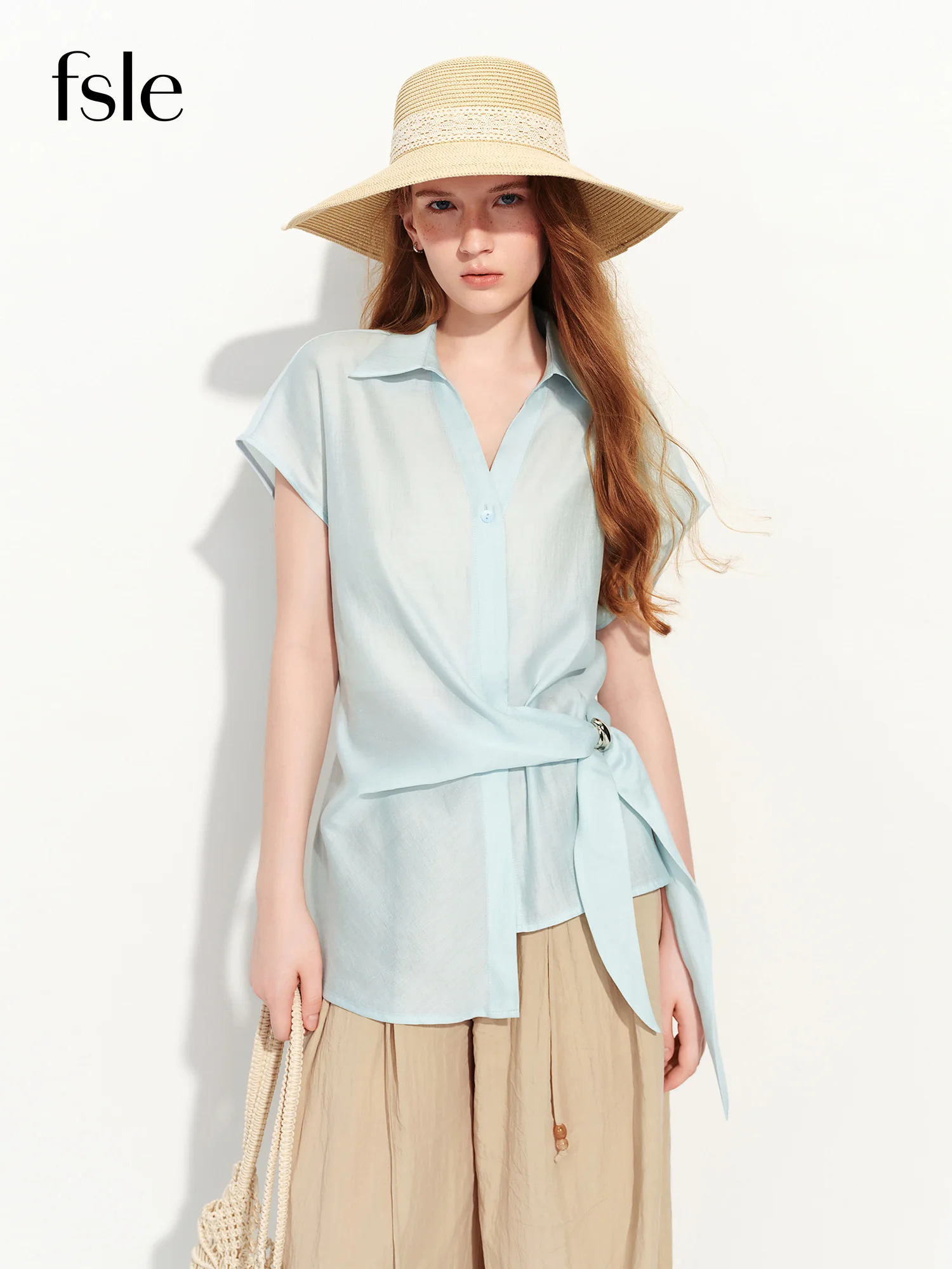 FSLE 2026 Summer Women's Acetate Elegant Cap Sleeve Blouse Waist-Defining Fit - Refined Style for Daily Summer Wear
FSLE 2026 Summer Women's Acetate Elegant Cap Sleeve Blouse Waist-Defining Fit - Refined Style for Daily Summer Wear