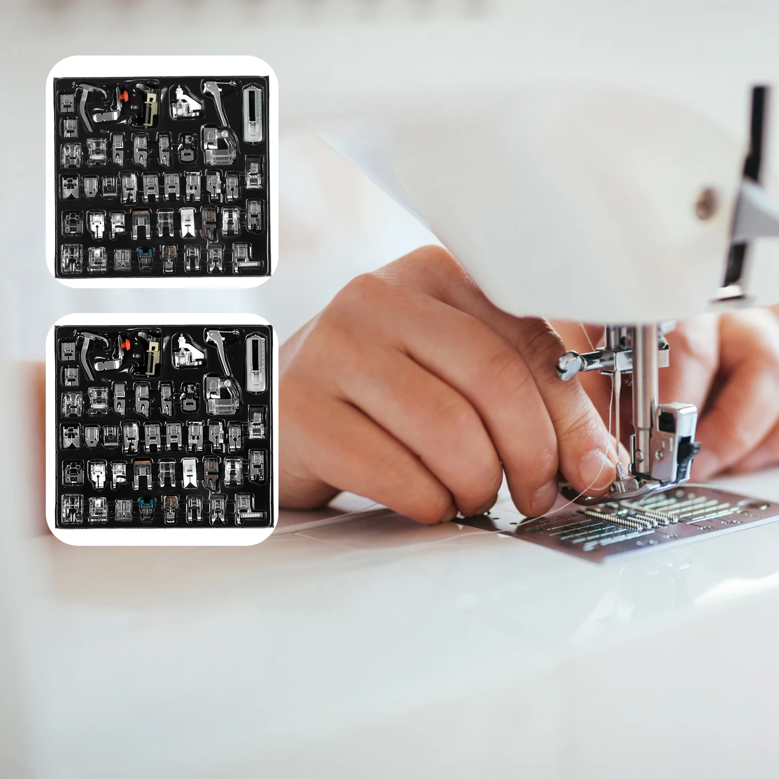 42/48Pcs Sewing Machine Presser Feet Kit Zinc Presser Foot Accessories Nail Button Pressing Foot Satin Stitch Foot Sewing Machin
42/48Pcs Sewing Machine Presser Feet Kit Zinc Presser Foot Accessories Nail Button Pressing Foot Satin Stitch Foot Sewing Machin