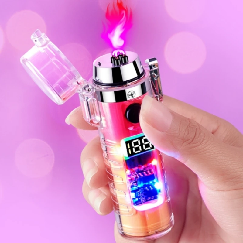 Transparent Shell Dual Arc Pulse USB Charging Lighter Outdoor Waterproof LED Colorful Light Power Display Electric Lighters Gift
Transparent Shell Dual Arc Pulse USB Charging Lighter Outdoor Waterproof LED Colorful Light Power Display Electric Lighters Gift
