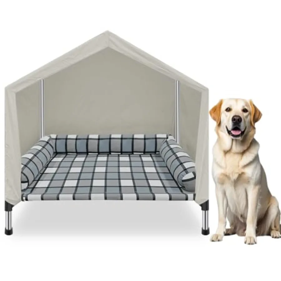 Elevated Dog Pet Bed House - Weatherproof 2-in-1 Indoor Outdoor Pet Cot with Canopy and Bolster Cooling Portable Raised Dog Bed
Elevated Dog Pet Bed House - Weatherproof 2-in-1 Indoor Outdoor Pet Cot with Canopy and Bolster Cooling Portable Raised Dog Bed