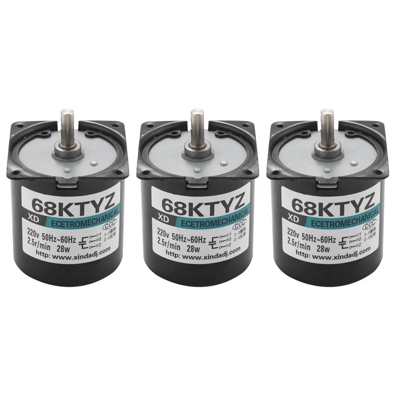 AS60-3Pcs 68Ktyz Mini Gear Motor Ac 220V 28W 2.5R/Min Large Torque Permanent Magnet Synchronous Gear Motor
AS60-3Pcs 68Ktyz Mini Gear Motor Ac 220V 28W 2.5R/Min Large Torque Permanent Magnet Synchronous Gear Motor