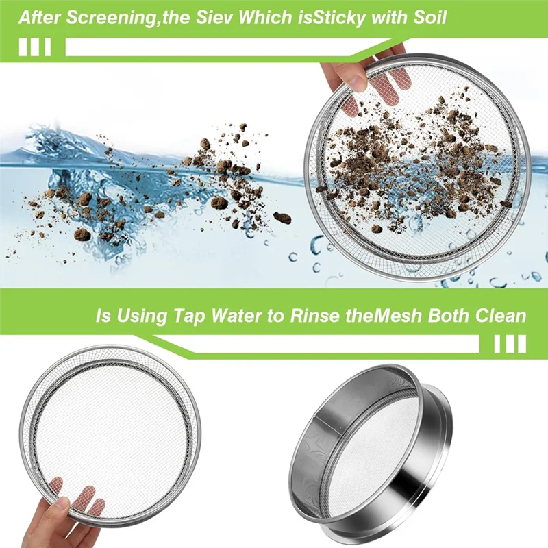 ABZC-Soil Sifter Set With5mm, 3Mm, 1Mm Mesh - Rock Garden Sieve Forgardening, Bonsai, Beach, Andgravel
ABZC-Soil Sifter Set With5mm, 3Mm, 1Mm Mesh - Rock Garden Sieve Forgardening, Bonsai, Beach, Andgravel