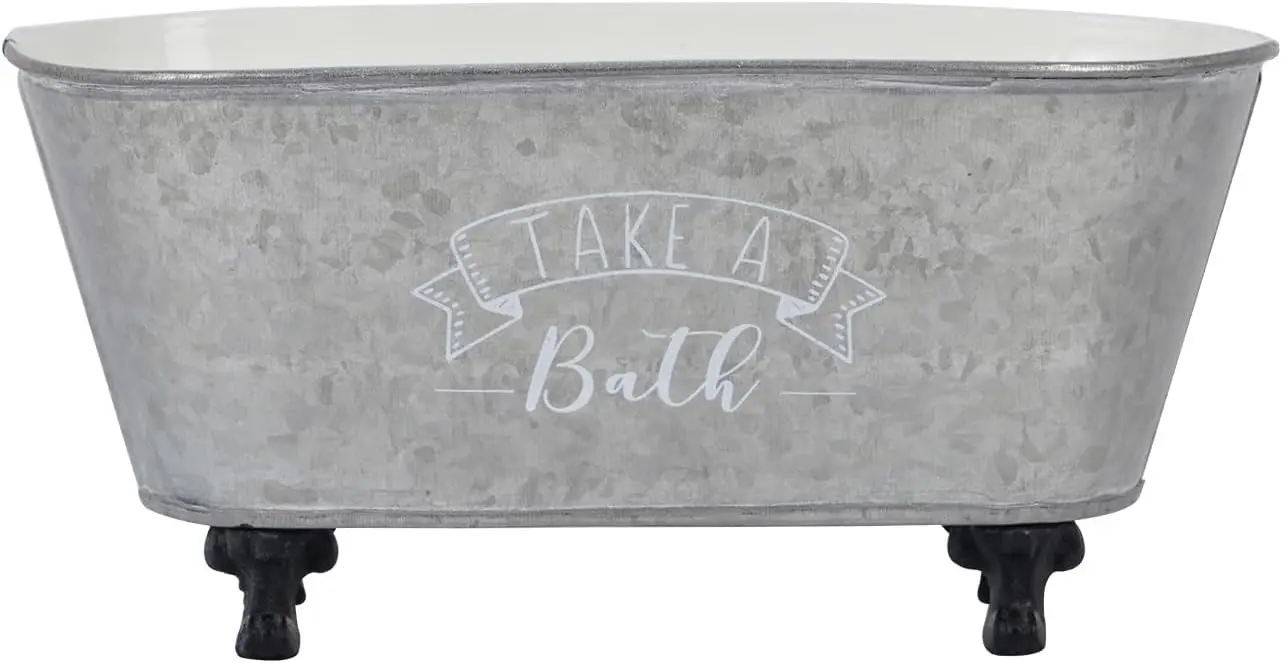 Винтажный ящик для хранения в форме ванны, оцинкованный декоративный лоток-органайзер для ванны с черными металлическими контейнерами для ванны на ножках
Винтажный ящик для хранения в форме ванны, оцинкованный декоративный лоток-органайзер для ванны с черными металлическими контейнерами для ванны на ножках