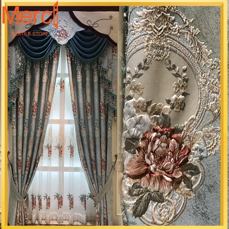 Merci StoreHigh-grade Embossed Jacquard European Luxury Curtain For Living Room Bedroom Thickened Shading Bay Window Screen Vala
Merci StoreHigh-grade Embossed Jacquard European Luxury Curtain For Living Room Bedroom Thickened Shading Bay Window Screen Vala